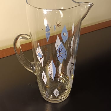 Vintage Glass Cocktail / Martini Pitcher With Stir Stick not Perfect 