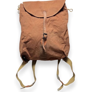 Vintage 1930s/1940s LL BEAN Cotton Canvas Rucksack ~ Backpack / Back Pack / Bag ~ Buckle / Drawstring 