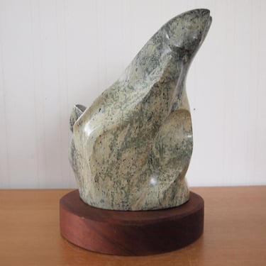 Original 1998 EDDY SHORTY Abstract FISH Sculpture, Marble Stone 14