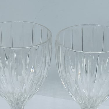 Pair of Mikasa PARK LANE Crystal Wine Glass 6 5/8"  Goblet Glass 