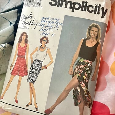 Vintage Sewing Pattern, Wrap Skirt, Shorts, Tank Top, Christie Brinkley, Complete with Instructions, Simplicity 8342 