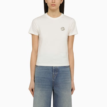 Gucci White Crew-Neck T-Shirt With Logo Women
