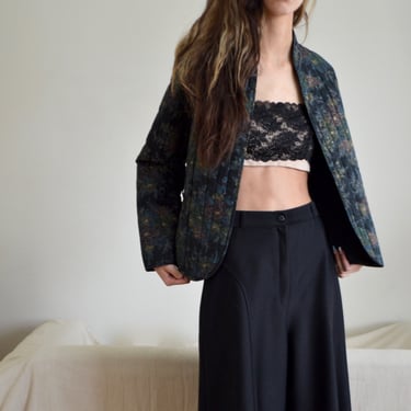 floral quilted cropped jacket 