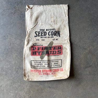 Vintage Pfister Hybrids Corn Seed Sack El Paso Il 