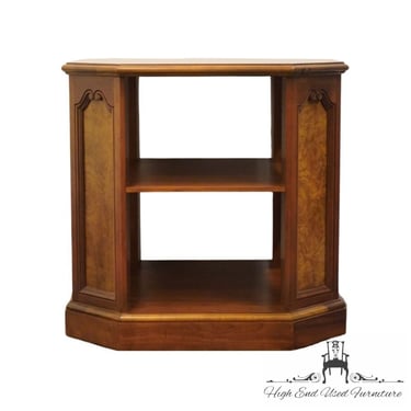 HERITAGE FURNITURE Traditional Style 26" Tiered Accent End Table w. Burled Walnut Accents 