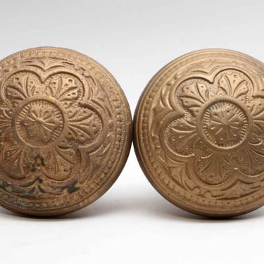Pair of Bronze Corbin Vernacular Door Knobs