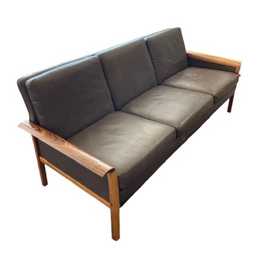 Cushion Sofa<br />Vatne Mobler<br />Rosewood<br />Brown leather<br />L 74 x W 38 x H 28.5