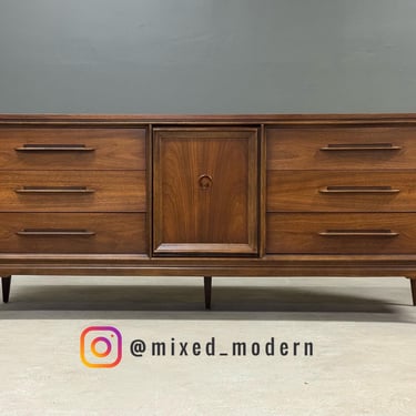 Refinished Walnut 74” Dresser by Bassett 