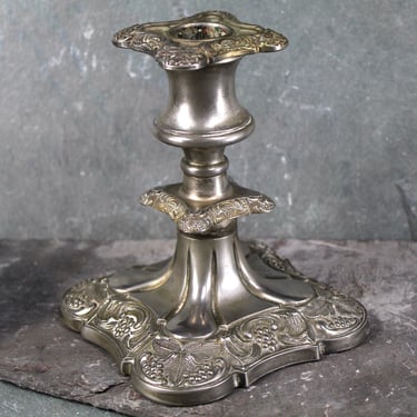 Vintage Pewter Candlestick | Ornate Candlestick | Holiday Table Decor | Grape Themed Candlestick 