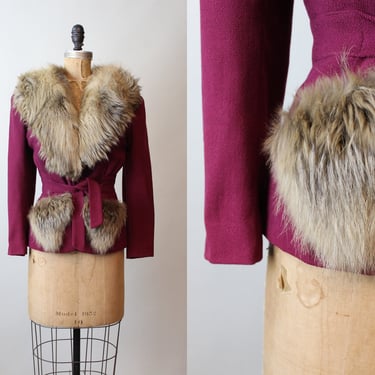 1940s FUR POCKET and collar jacket xs | new in 