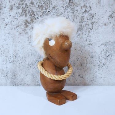 Hans Bolling Style Optimist Figurine - Teak Troll Doll from Denmark 