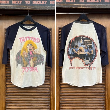 Vintage 1980’s Twisted Sister Rock Band “Stay Hungry” Tour 1985 3/4 Sleeve T-Shirt, 80’s Baseball Tee, Vintage Clothing 