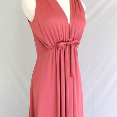 1970s - Mauve - Maxi - by Plaza South - Party Dress - Estimated size S 