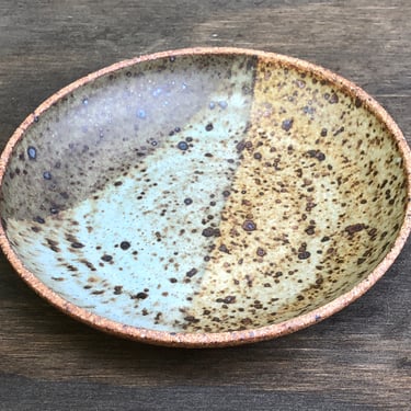 Little Ceramic Bowl - Cross Dipped Matte Speckled blue, green, oatmeal 