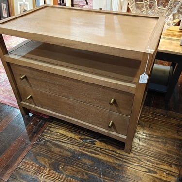 Crate and barrel side table. Built in power. 31.5 x 19.5