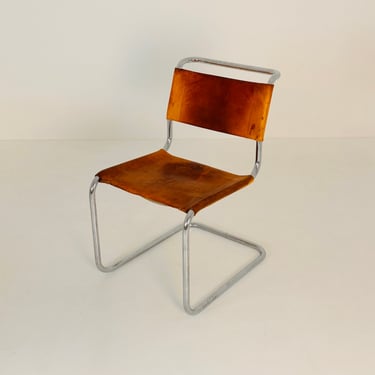 1 of 7 Mid-Century Vintage S33 Cognac Chairs by Mart Stam & Marcel Breuer from Thonet 1980s 