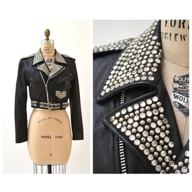 Vintage 1980's “Maziar” Betty Boop Studded Cropped MC