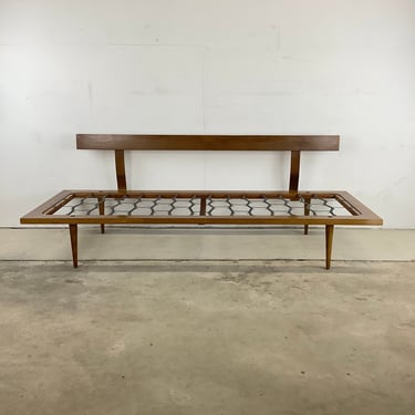 Mid-Century Walnut Seat Back Daybed Frame 