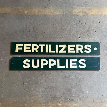 Vintage Set of Fertilizers and Supplies Masonite Signs 