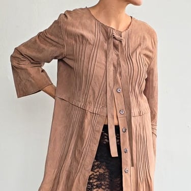 Alberta Ferretti Pleated Suede Jacket (M)