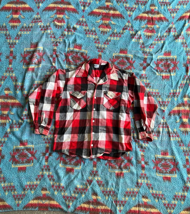 Vintage Osh Kosh Hunting Plaid Flannel Shirt 