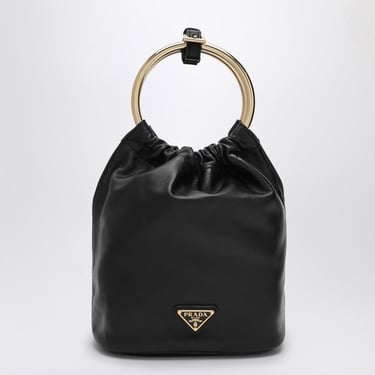 Prada Black Nappa Leather Mini Bucket Bag Women