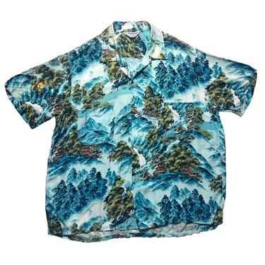 Vintage 1950's “mcgregor” Label Atomic Silky Rayon Hawaiian