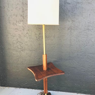 Walnut Table Floor Lamp