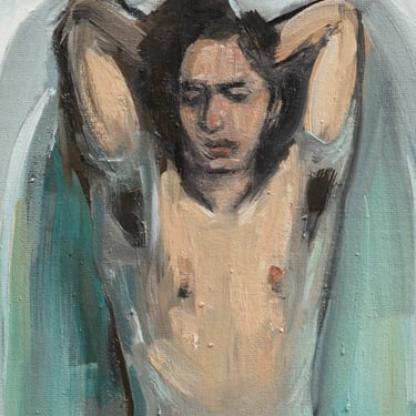 Fine Art Print of Original Painting-Giclee-Archival Print-Male Nude-Man in Bath-Man Bathing-Angela Ooghe -Erotic-Fine Art Nude 