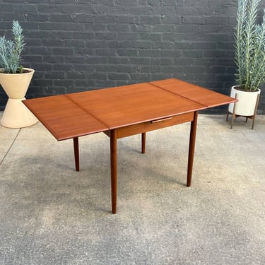 Danish Modern Teak Expanding Square Draw-Leaf Dining Table c.1960’s 