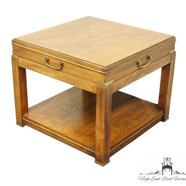 LANE FURNITURE Burled Walnut Modern Asian Inspired 27" Square Accent End Table 920-92 