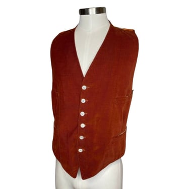 1960s men’s corduroy and plaid vest 