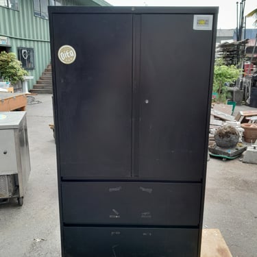 Black Lateral File Cabinet with Storage 36W x 64H x 18D