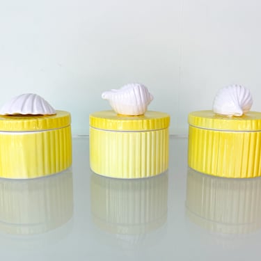 Set of Three Yellow Fitz and Floyd Canisters
