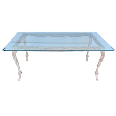 Italian Rope Dining Table with Glass Tabletop 72