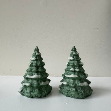 Small Bisque Ceramic Pine Trees (2 available) 