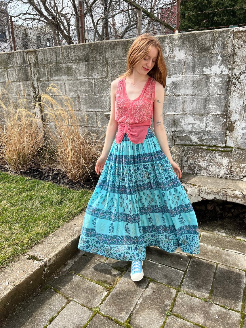 1970s Indian Cotton Gauze Maxi Skirt | Phenix | Brooklyn, NY