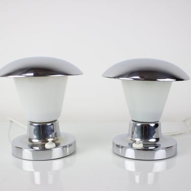 Set ofTwo Table Lamps by Napako, 1940s / Mid-century / Silver Colour / Pair / 