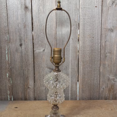 Vintage glass and brass table lamp  20x3.5