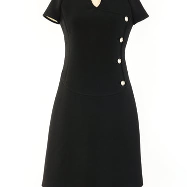 Courreges Button Front Little Black Dress