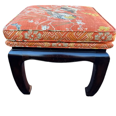 Beautiful vintage ming leg chinoiserie ottoman / stool 