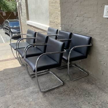 Italian Leather & Chrome Chairs