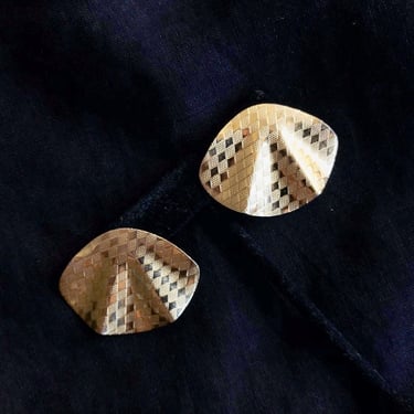 vintage golden earrings golden studs statement earrings scallop earrings gold cocktail party custom jewelry big chunky earrings 