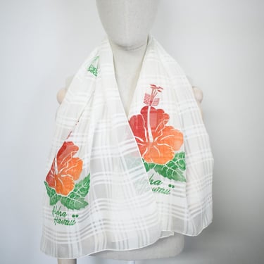 Vintage Hawaiian Souvenir Scarf 