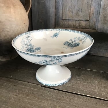 French Faïence Compote, Floral Indigo, Opaque Ironstone, | Jan's ...