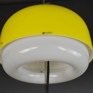 Extra Rare Lemon Yellow Floor Lamp Model Medusa, MCM Meblo Guzzini Light, Luigi Massoni Design Lamp, Italian Designer Lamp,Space Age Light 