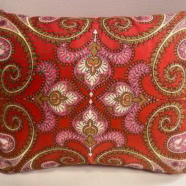 Pink and Red Paisley Pillow