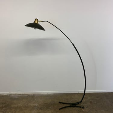 Adjustable mid century black arc lamp 