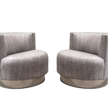Pair of "Mala" Style Swivel Chairs, after Franco Fraschini, 1970