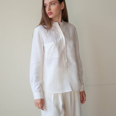 6643t / celine white linen shirt / fr 40 